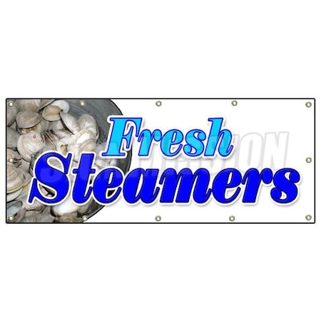 FRESH STEAMERS BANNER SIGN Seafood Oysters Clams Bottom Dwellers
